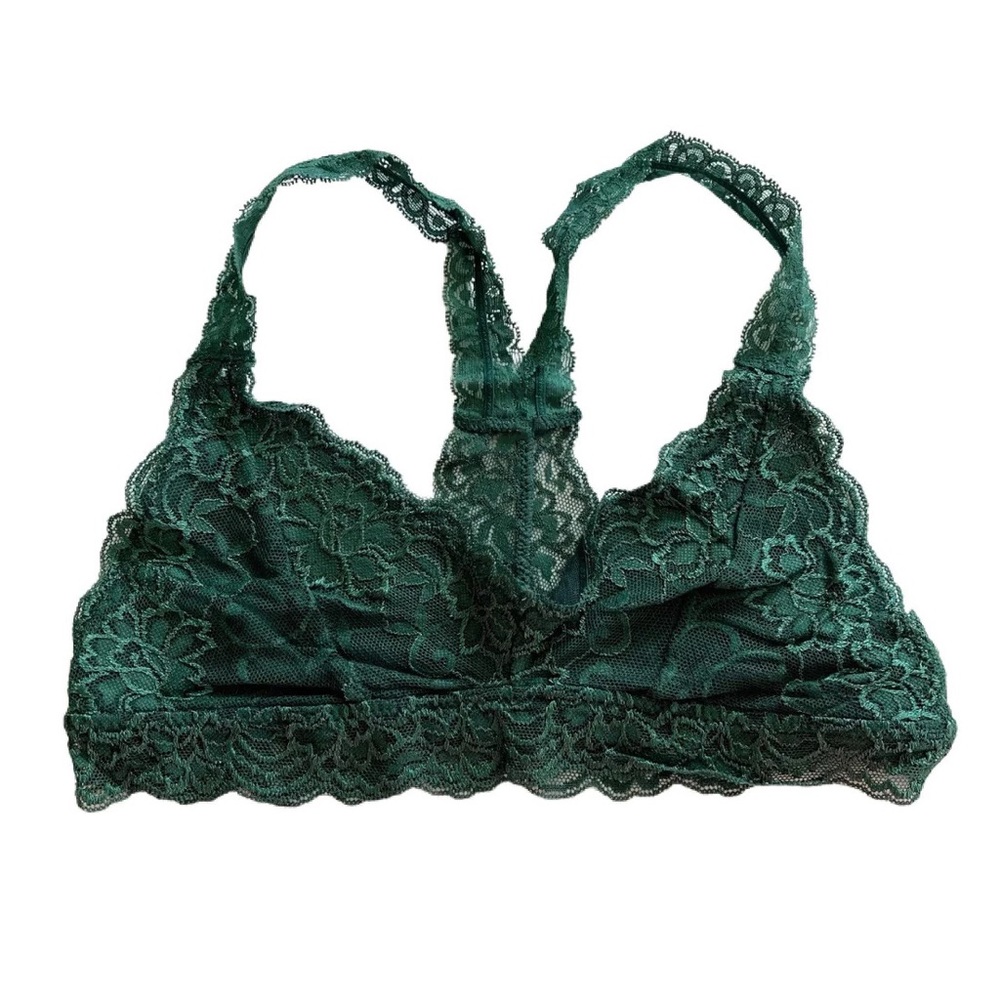 NWT Hunter Green Lace Racerback Bralette